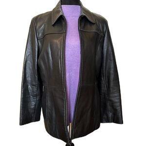 EUC Nine West Leather Black Jacket